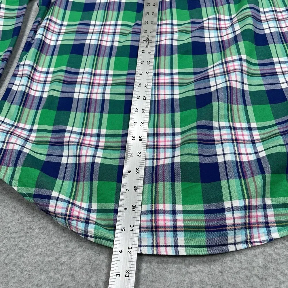Polo Ralph Lauren Shirt Mens Large Slim Fit Madras Plaid Flesh Pony Button Down - Picture 6 of 11